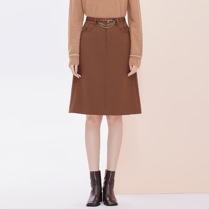 JESSIE Women s A-line Skirt with Chain Belt S