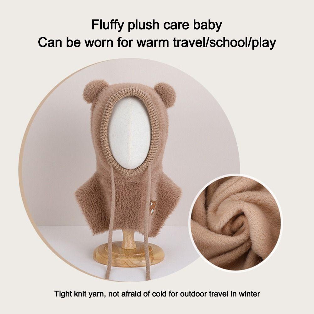 Shawl Pullover Cap Coldproof Kids Balaclava Hats Cute Children's Knitted Cap  Autumn Winter