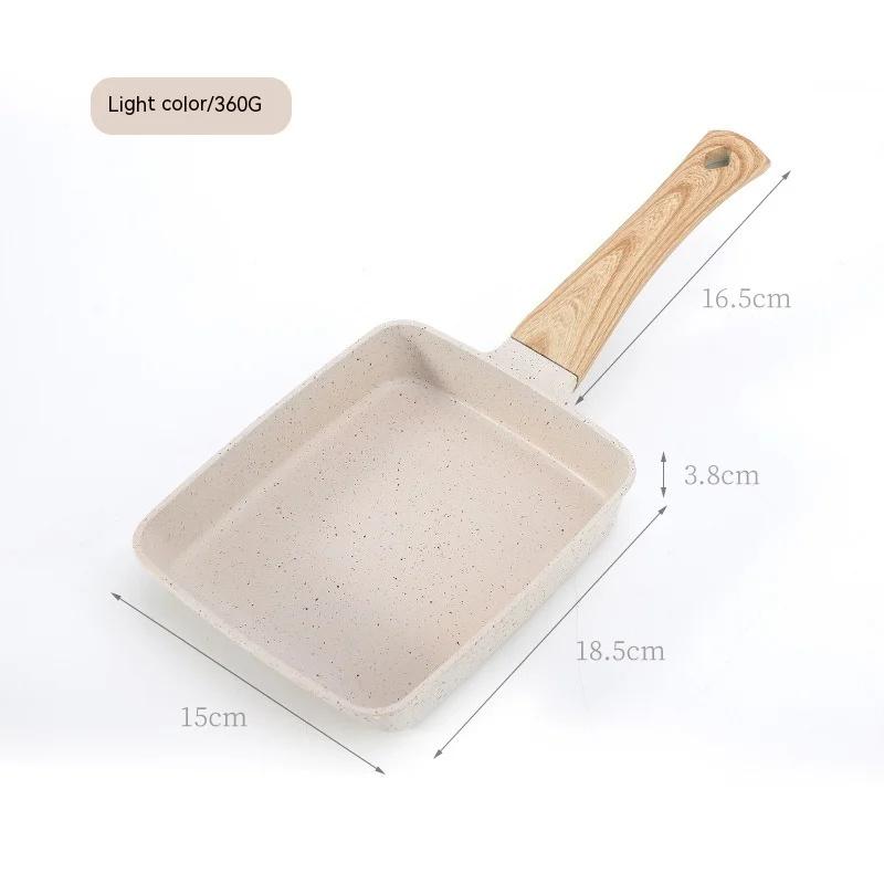 Japanese Rectangular Non Stick Frying Pan, Pan Non Stick Wheat Rice Stone Frying Pan, Anti Scalding Handle, Small Frying Pans