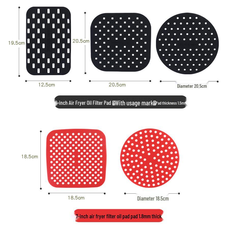 Silicone Baking Mat: Washable Oil-Filtering & Heat-Insulating Air Fryer Kitchen Accessory