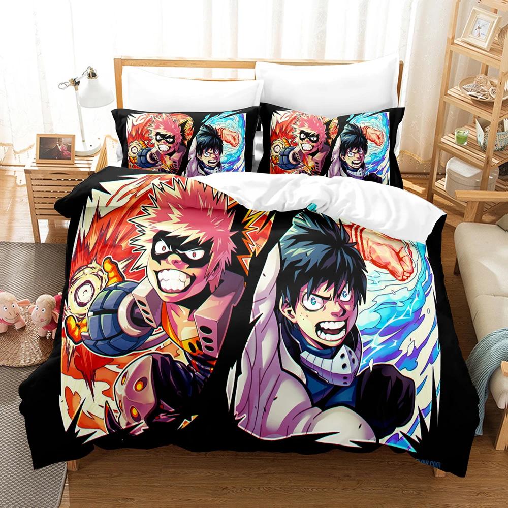 Duvet Cover Teens With Bed Linen My Hero Academia Bedding Collection  Anime Comfortable Quilt Cover Single Double Queen Twin Full Size