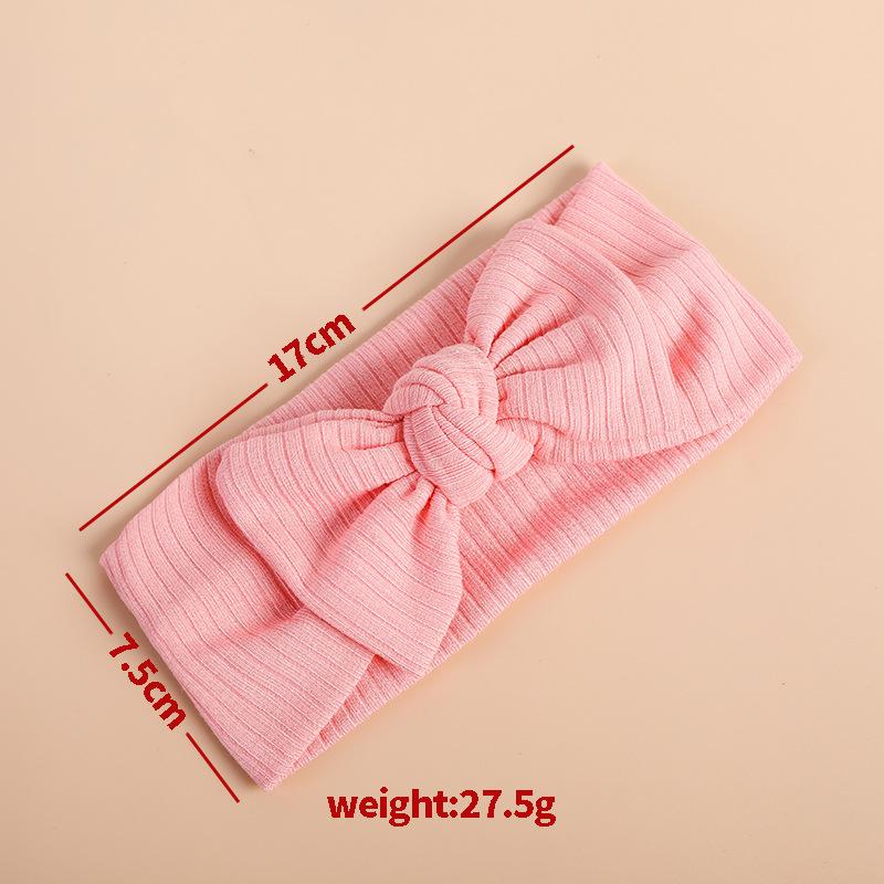2022 Organic Cotton Baby Bow Knot Knitted Ribbed Infant Newborn Headbands for Babies 18 Colors Baby Accessories