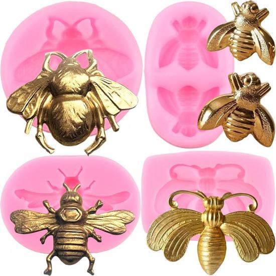 ZiXiang Bumble Bee Silicone Mold Honeycomb Fondant Molds Bee Hive Chocolate Molds For Cupcake Cake Decorating Candy Polymer Clay Gum Paste Set Of 4