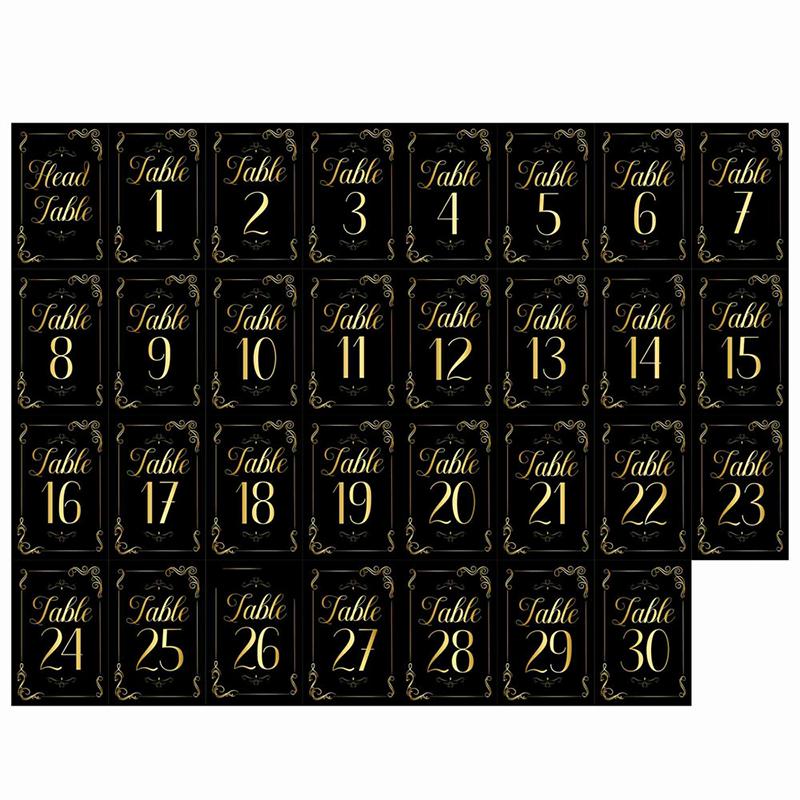 

WTEMPO 31 шт. элегантные карточки с номерами столов, сделай сам, украшение стола, бумажные карточки для рассадки, цифровые карточки для рассадки, идеально подходящие для украшения дома, вечеринки, свадьбы 31pcs чёрный