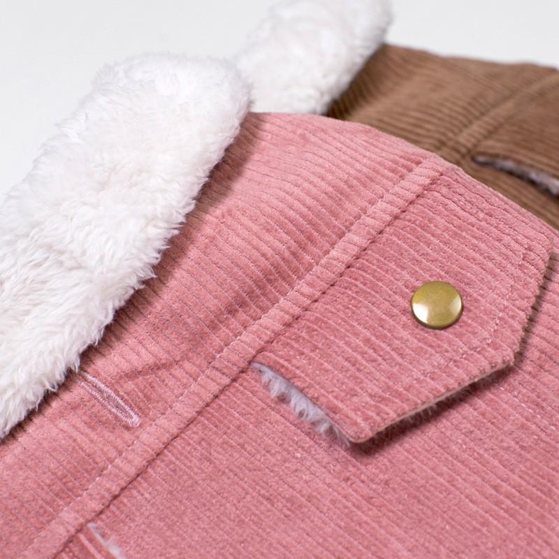 Warm Winter Dog Coat Fleece Lined Corduroy Pet Jumpsuit Pug French Bulldog Small Medium Large Dogs