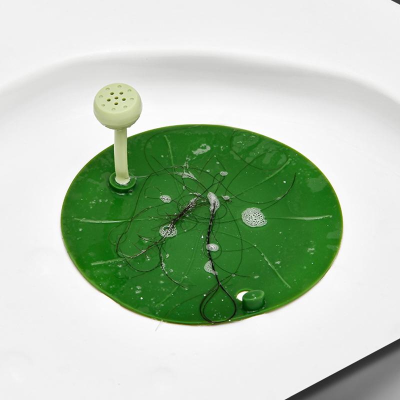 WTEMPO 1PC Green Lotus Leaf Shape Floor Drain Anti-odor Silicone Mat Sewer Anti-insect Plug Mat Bathroom Anti-odor Sealed Floor Drain Cover