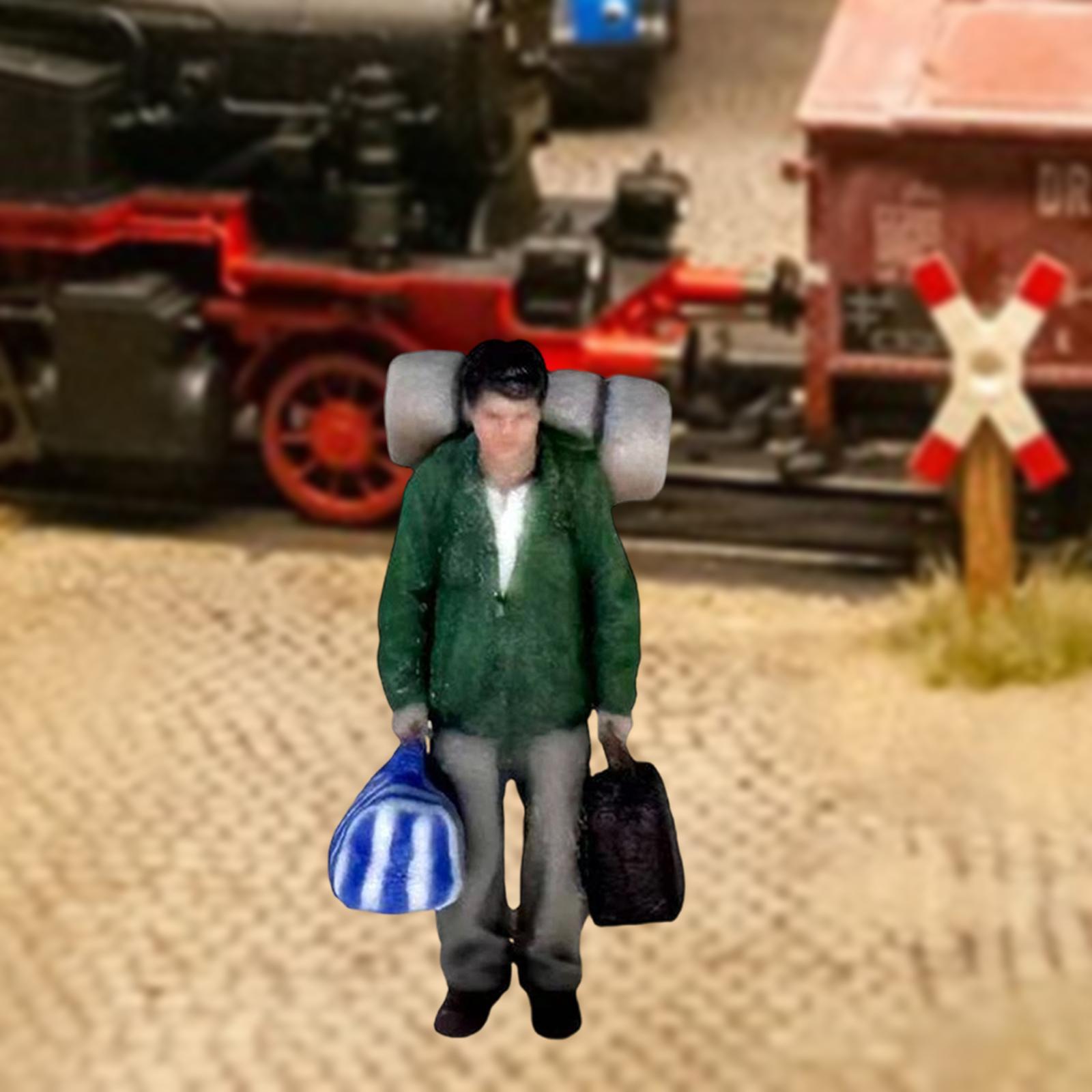 1/64 Diorama Figure Hometown Traveler Street Scene People Model Miniature Layout for Collections Micro Landscape DIY Projects