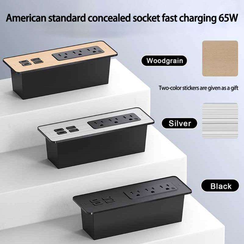 Desk Recessed Charging Socket Charging Port Socket Desktop Charging Station Installation Multipurpose Circuit for Home