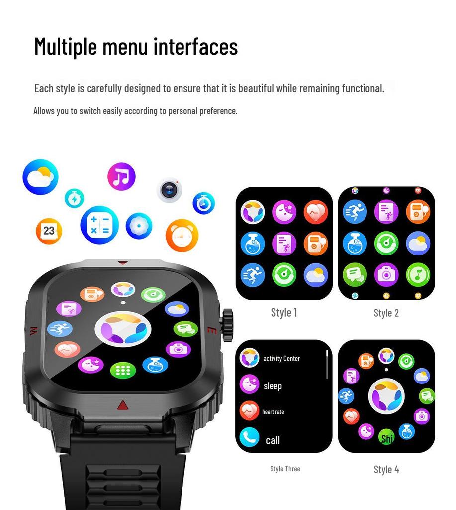 S8 Unisex Smart Sports Watch: Waterproof, Touchscreen, Bluetooth Calls, Blood Pressure & Heart Rate Monitor