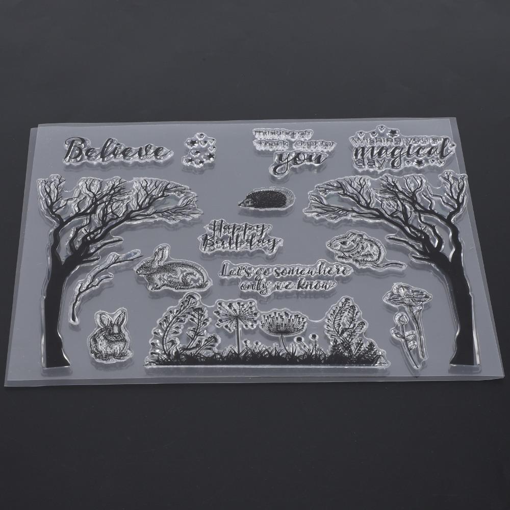 Transparent TPR Stamp Rectangle Silicone Stamp Paper Craft Transparent Stamp  Handcraft Lover