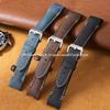 Genuine Leather Watch Bands High Quality Retro Oil Wax Calfskin Watch Strap 20mm 22mm Curved End Cowhide Bracelet Men Wristband