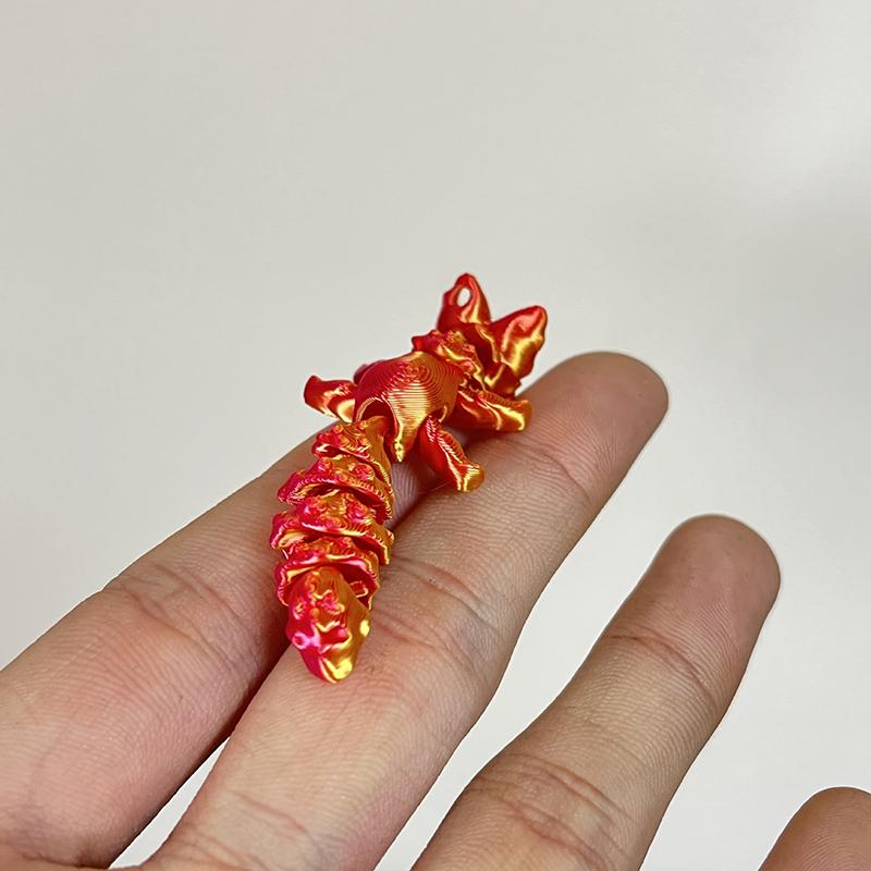 Compact Movable 3D Fox Keychain 3D Printed Colorful Articulating Keychain Toy Action Figure Collectible Desk Ornament Gifts