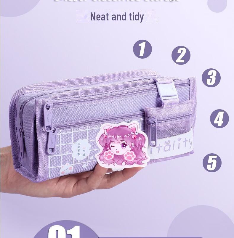 Large Capacity Multifunctional Pencil Case for Primary & Junior High School Girls