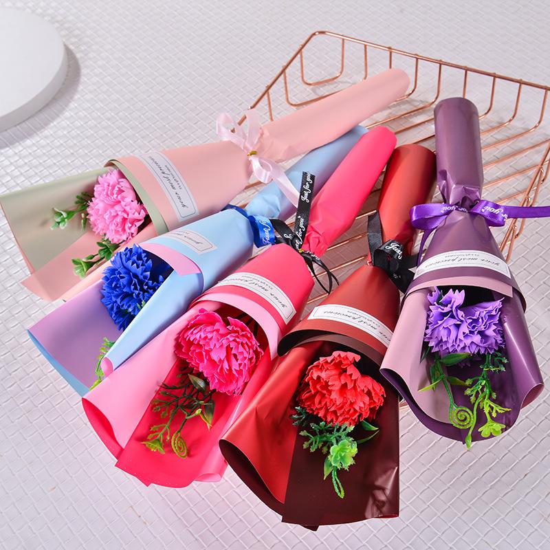 Qixi Valentine's Day Single Rose Soap Flower Bouquet Simulation Carnation Mother's Day Gift Teacher's Day