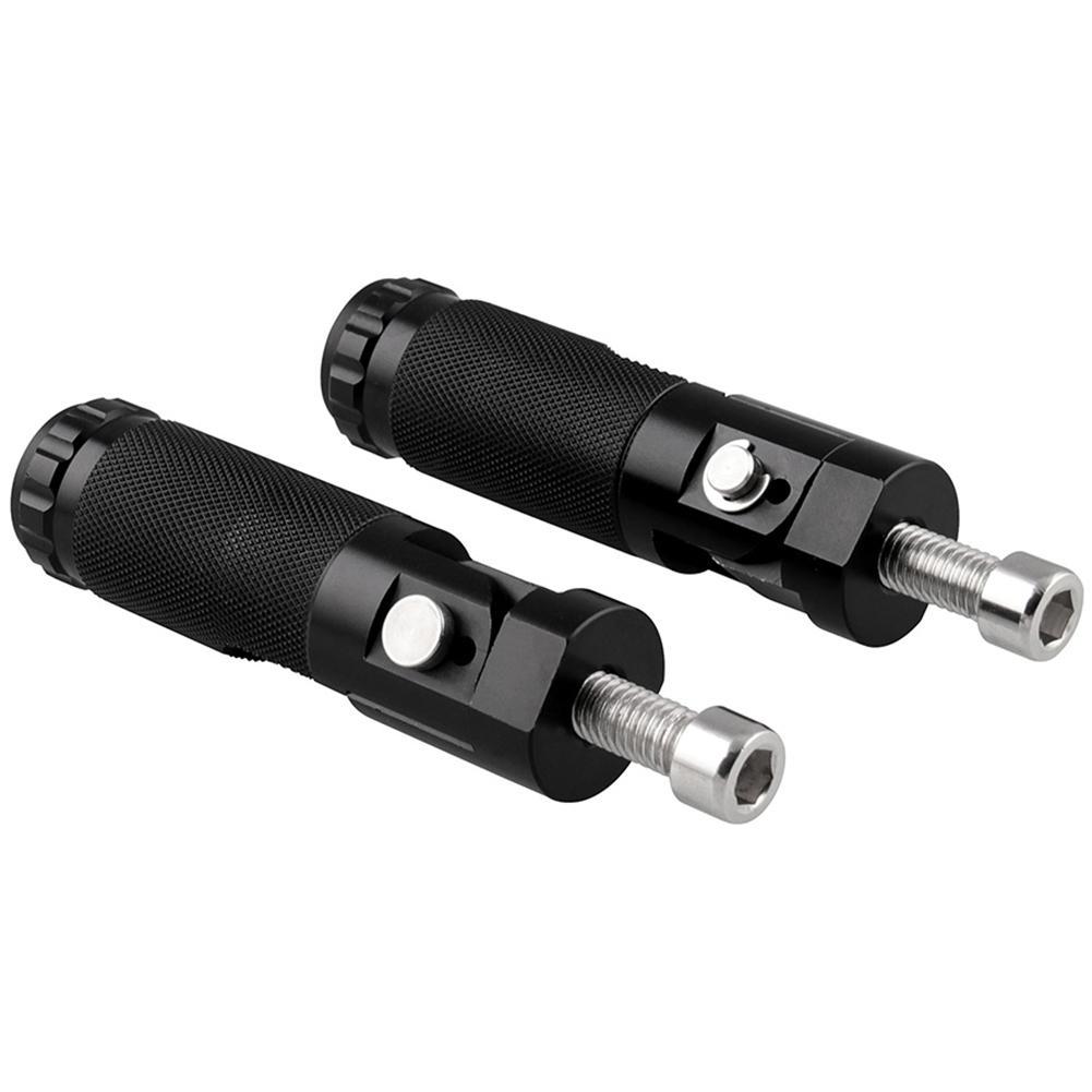 2 Pcs 87MM Length Black CNC Aluminum Motorcycles Folding Footrest Foot Rest Peg