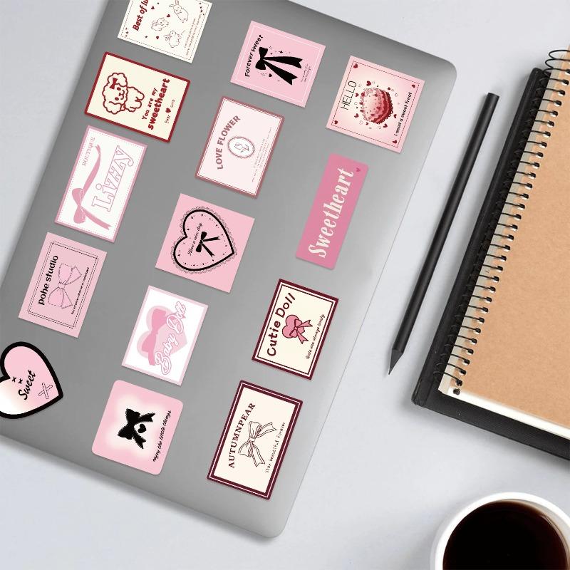50Pcs Cartoon Pink Ballet Aesthetic Stickers, Waterproof Vinyl Graffiti Decals for Guitar Laptop Luggage DIY Scrapbooking