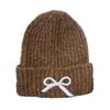 Hat women's autumn and winter wool hat new cute bow versatile cold hat ear protection warm knitted hat tide