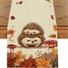 1pc Autumn Hedgehog and Mushroom Table Runner – Thanksgiving Table Decor,Hedgehog Decor