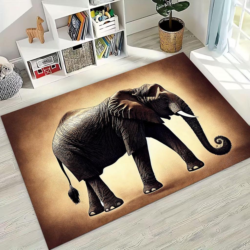 27 Stil Weisheit Elefant Cartoon Teppich für Schlafzimmer Wohnzimmer Sofa Zuhause Fußmatte Dekor,Große Kinder Spiel Anti-Rutsch Bodenmatte Geschenk