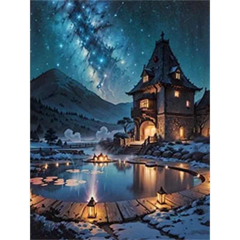 DIY Diamond Painting Castle Cross Stitch Kit Mosaic Art Diamond Painting Full Circle/Square Diamond Home Decoration