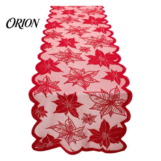 Halloween Pumpkin Table Runner Fall Decorations, Maples Leaves Lace Orange Seasonal Dining Room Tablecloth Runner, Autumn Harvest Thanksgiving