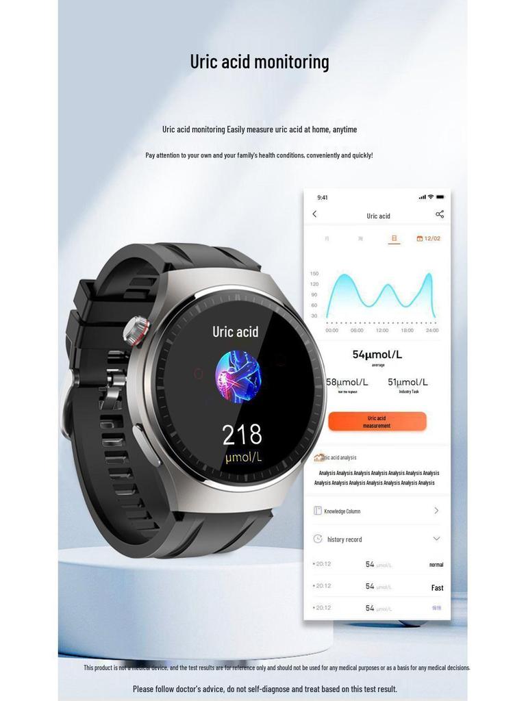 Huaqiangbei GT9 Smartwatch: Multifunctional Bluetooth Sports Watch with Sleep, Heart Rate, and Blood Glucose Monitoring
