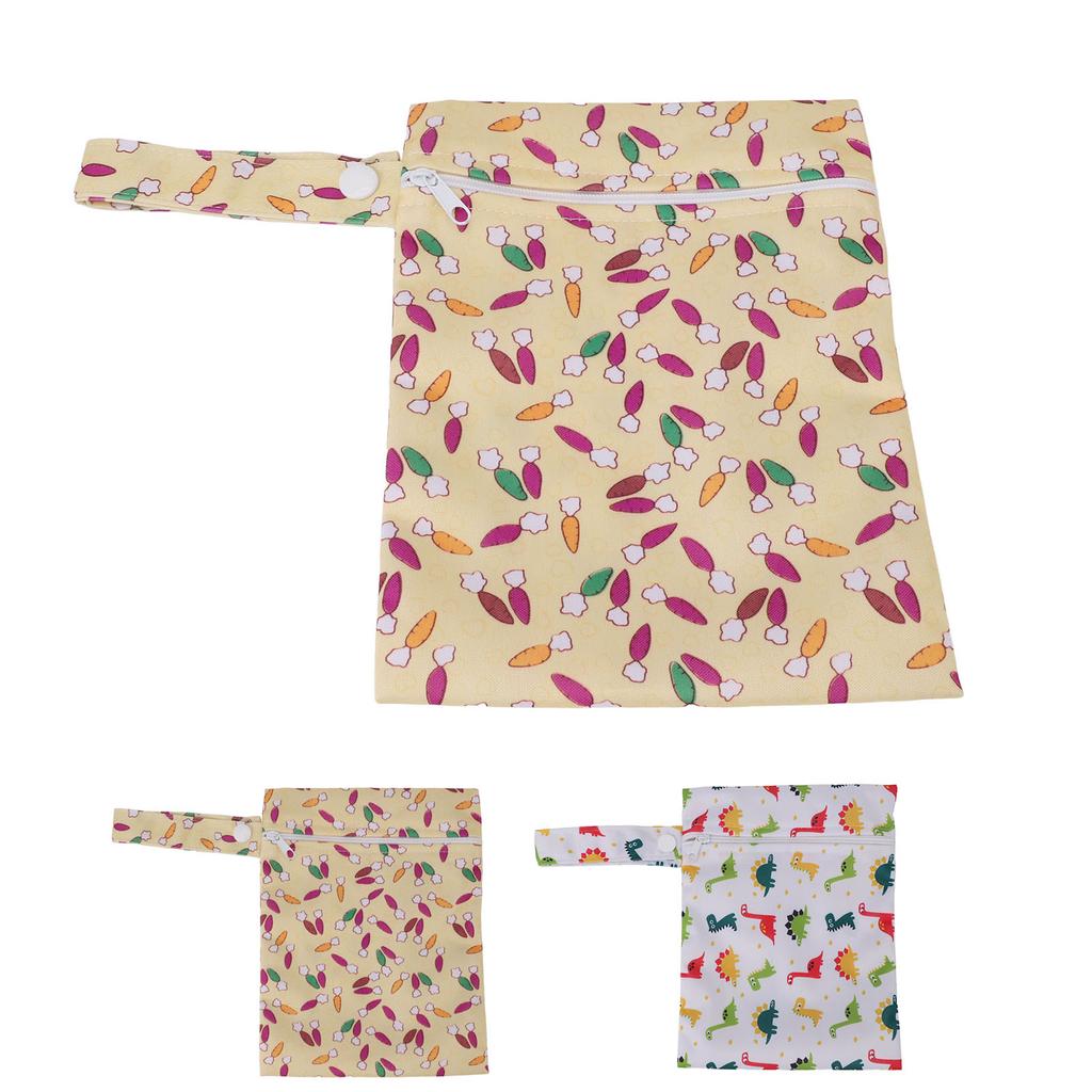 3pcs Wet Bag Water Resistant Reusable Portable Hanging Diaper Wet Bag for Home Travel