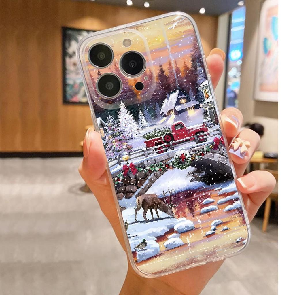 Snowy Day Transparent Anti-Fall Case for iPhone 14/15/16/17 Pro Max