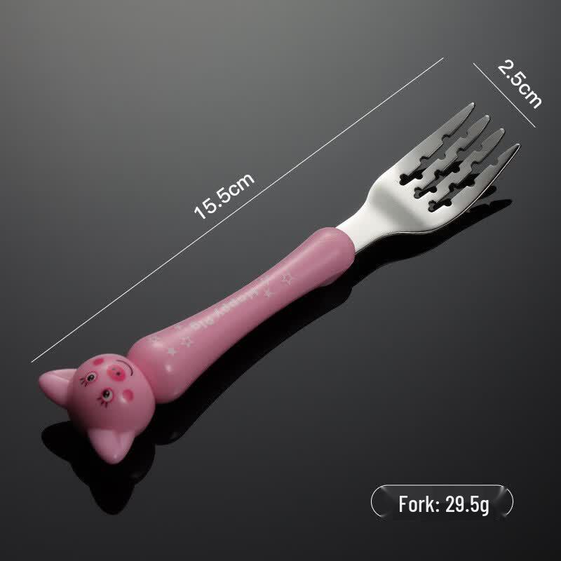 

Qianxing 304 Stainless Steel Kids Cartoon Portable Fork & Spoon Set