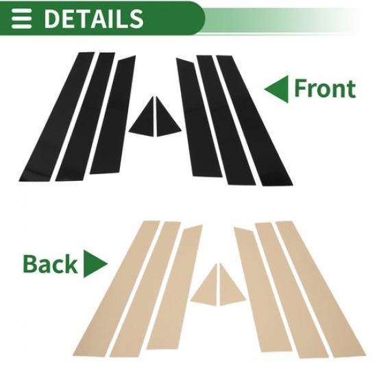 Pack of 1 For Nissan Murano 2009-2015 Door Pillar Window Trim Anti Scratch Black