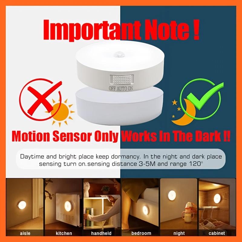 1pc Motion Sensor Light | USB Rechargeable, Motion Activated Stair Light, LED Human Body Sensor Light Suitable
