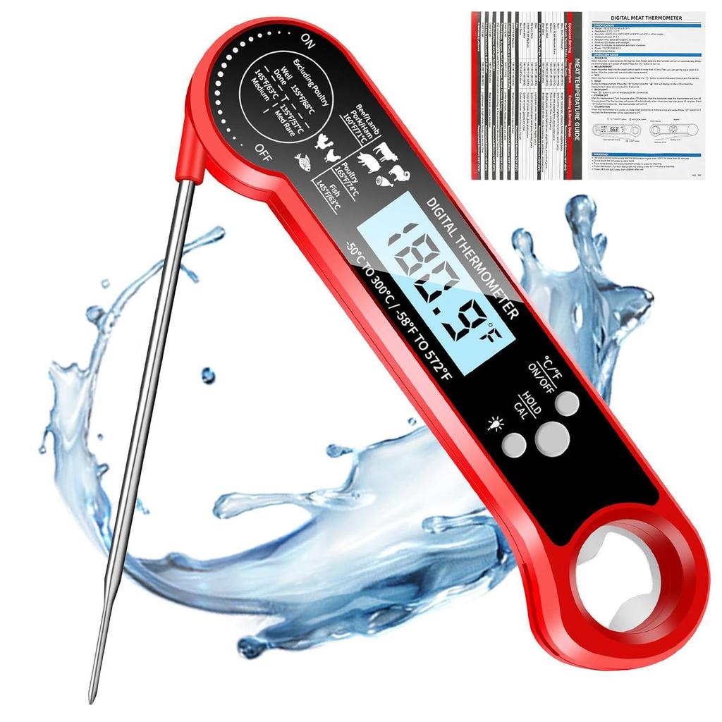 Foldable Electronic Food Thermometer for Baking and BBQ