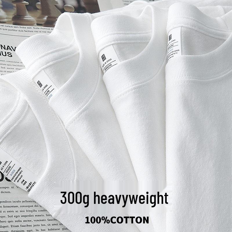 

Женская футболка с коротким рукавом из тяжелого чистого хлопка 2025, однотонная, с круглым вырезом, плотная, не просвечивающая, свободного кроя M (50-60 kg)