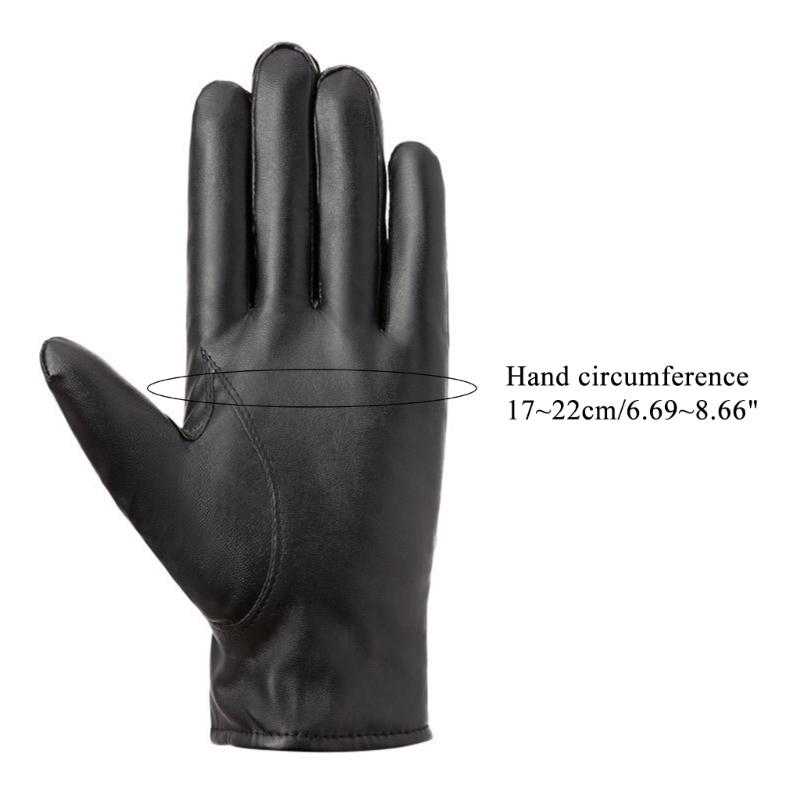 Womens Leather Gloves Winter Lined Fleece Lining Thick Warm Gloves Touchscreen Driving Gloves Winter Cycling Gloves