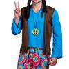 Men's 60s 70s Hippy Costume Psychedelic Suit Fancy Dress Love Peace Costume with Flares