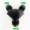 Tee Oil Pipe Joint , Block Y  Adapter Fittings Adaptor  Male Thread AN4 AN6 AN8 AN10 Aluminium Fuel Oil Hose Fitting Pipe Joint