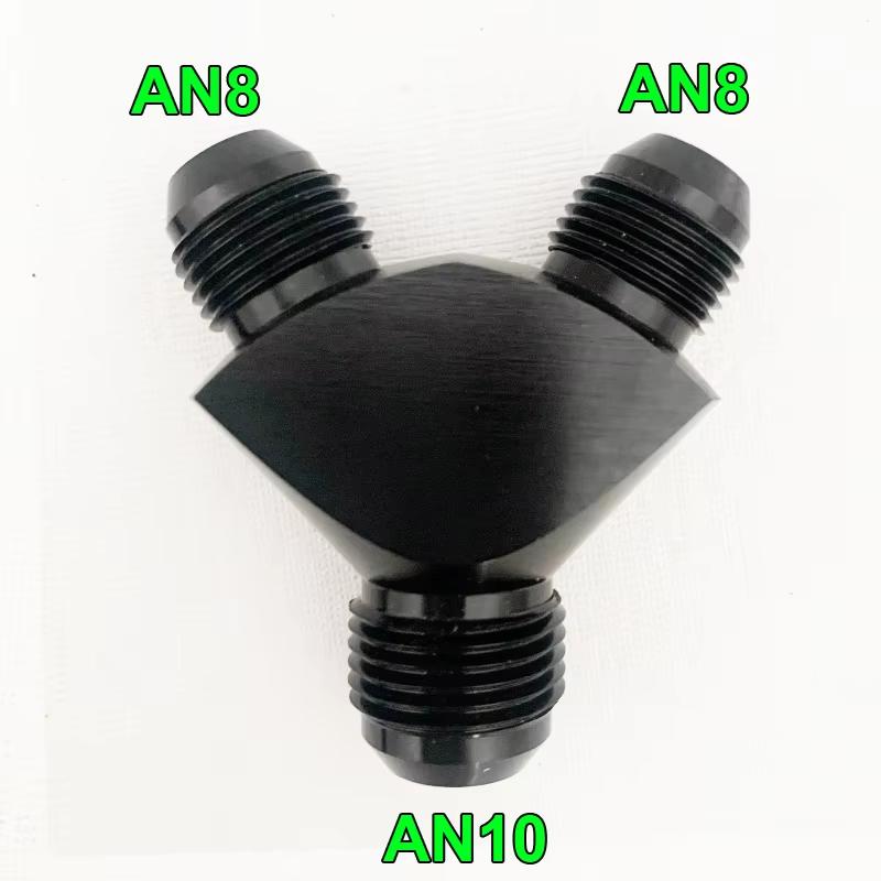 Tee Oil Pipe Joint , Block Y Adapter Fittings Adaptor Male Thread AN4 AN6 AN8 AN10 Aluminium Fuel Oil Hose Fitting Pipe Joint