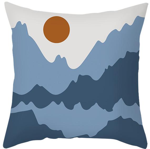 Simple Style Morandi Color Pillowcase Lines Abstract Geometric Printed Cushion Home Sofa Pillowcase