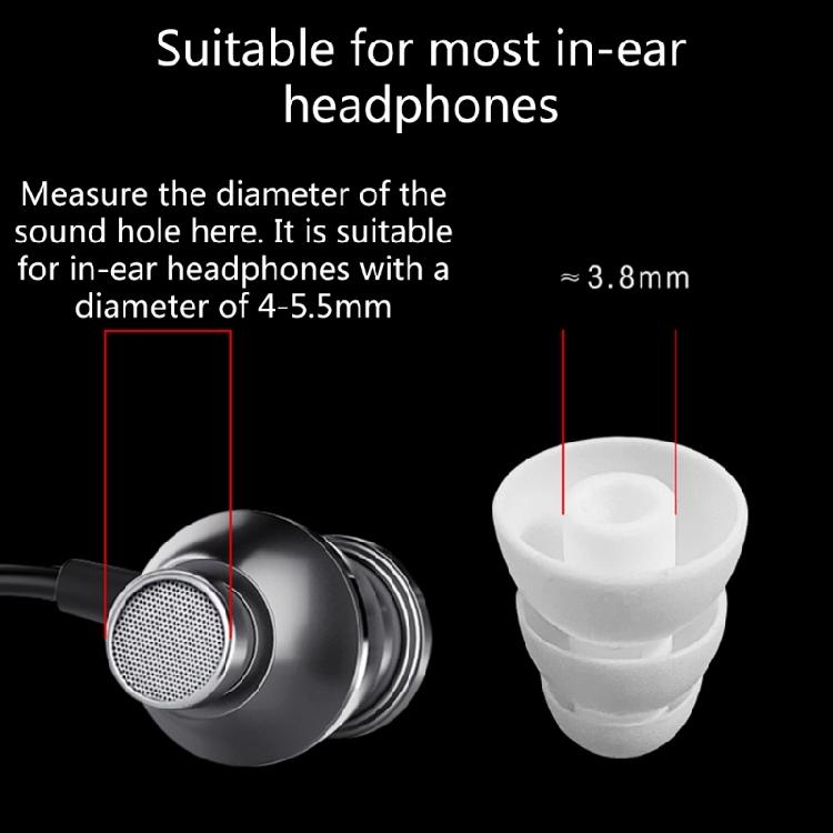 Triple Flange Ear Tips Earbuds Silicone Pads For In Ear Headphones In-Ear 4.0mm