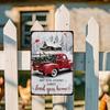 Retro Red Truck Christmas Tin Sign Vintage Farmhouse Wall Art Rustic Metal Decor Kitchen Bar Home Holiday