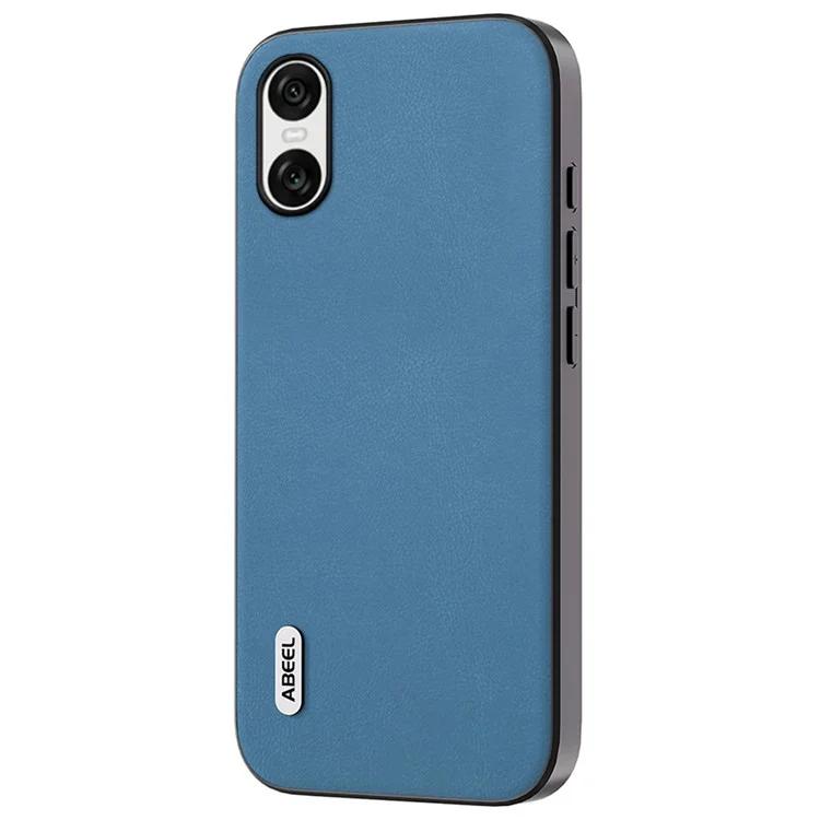 

Чехол для телефона Sony Xperia 10 VI Anti-Fall с текстурированным кожаным покрытием из поликарбоната и термополиуретана - небесно-голубой