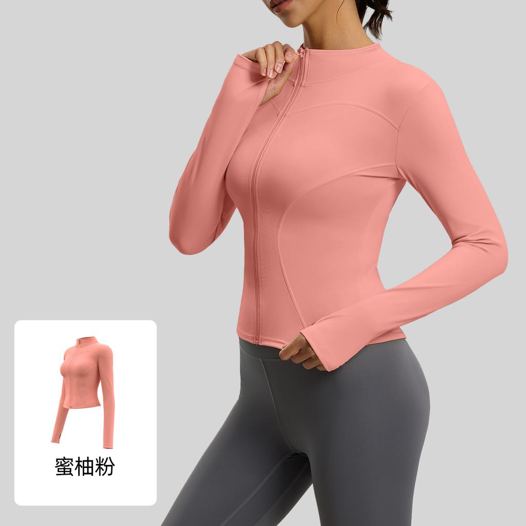 Spring And Autumn Slim Yoga Clothing Long Sleeve Women'S Skinny Running Naked Sports Fitness Yoga Jacket Top