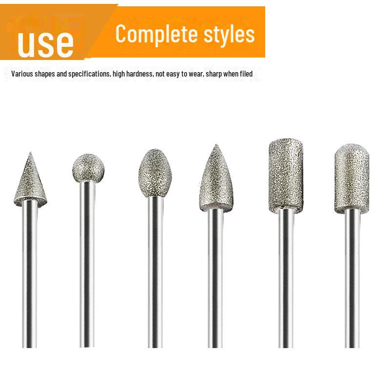 3mm Diamond Grinding Heads for Electric Grinder – Cylindrical, Bullet, Umbrella, Ball Shapes