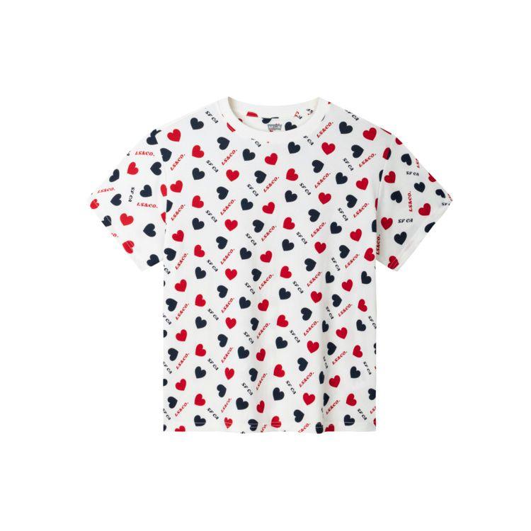 

Levis Heart Print Short Sleeve T-Shirt Kids tops Candy-White LV2422003GS-001 M