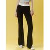 Redolence Ruffled Waist Slim-Fit Stretch Flared Pants Summer Design Black and White Color-Block Casual Pants for Women