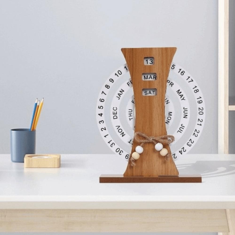Reusable Manual Rotating Desk Calendar Aesthetic Rotatable Desk Ornament  Office