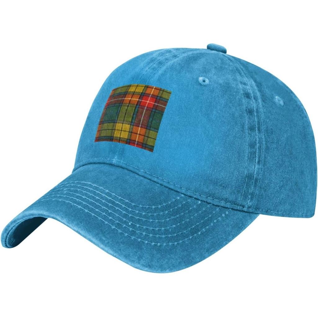 Tartan Plaid Baseball Cap Unisex Washed Cotton Dad Hat Low Profile Adjustable Outdoor Cap