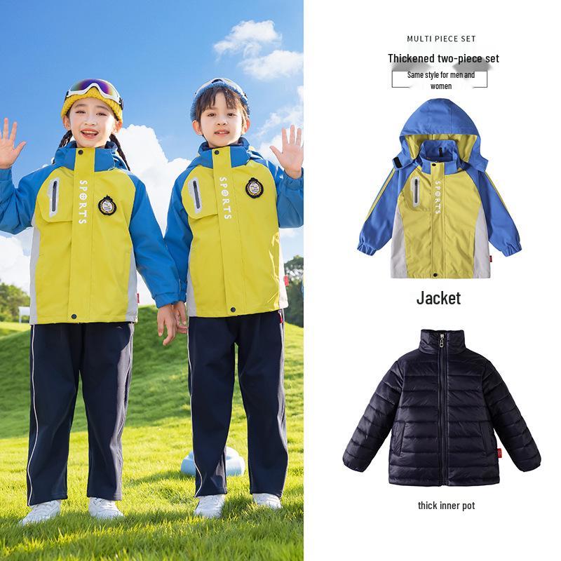 Spring/Autumn Kindergarten and Primary School Sports Uniform 3-Piece Set for Boys and Girls