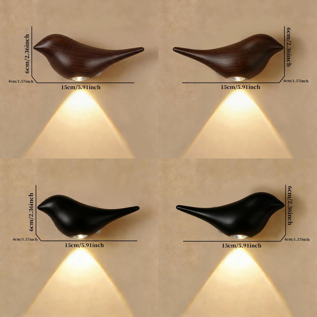 Small Bird Wall Light With Rechargeable Led Sensor For Kids Bedroom Decor