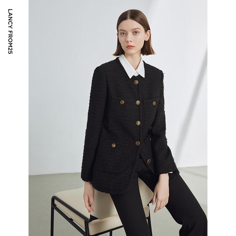 LANCY Women's Stylish Retro Textured Cropped Jacket